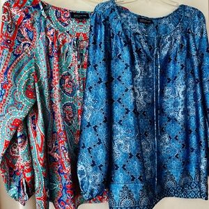 Two JONES NEW YORK Signature Blouses  size XL